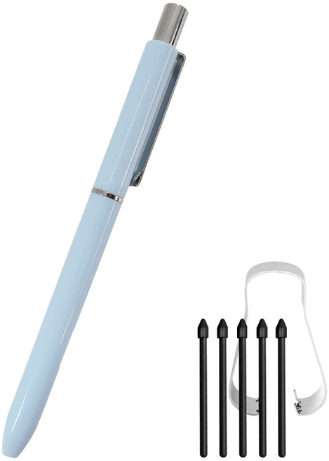 더조은셀러 갤럭시탭 S9 S8 S7 S펜 커버 + 펜촉5개 볼펜형 케이스 슬림 펜슬 이지그립, 스카이블루 + 펜촉5개입, 갤럭시탭 S9 S8/S7 S펜 (공용), 1개