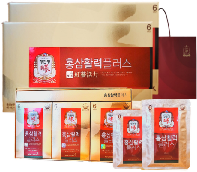 정관장 홍삼활력 플러스 2박스, 40ml, 60개