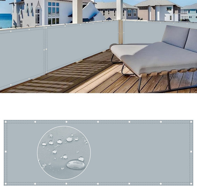 방수 선쉐이드 캐노피 어닝 95% 자외선 차단 기능의 야외 뒷마당 파티오 정원 카포트용 차양 천 커버, 연그레이