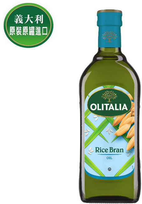 OLITALIA 奧利塔 玄米油 耐高溫少油煙 保留食材原味, 1000ml, 9瓶