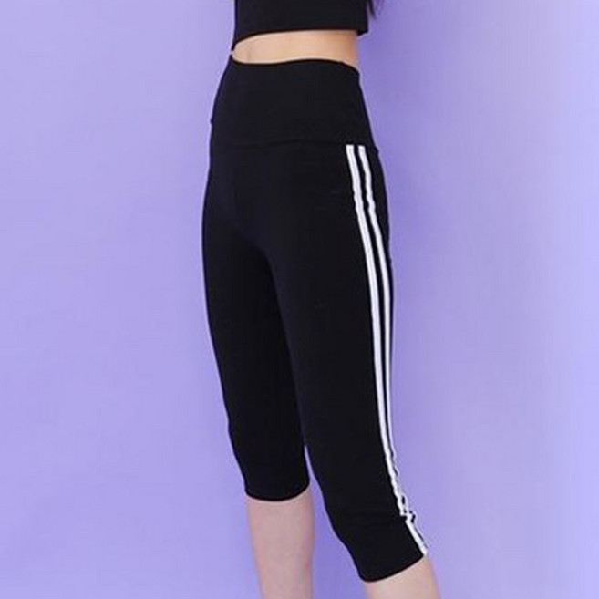 [디아미뇽] 면스판 하이웨스트 두줄7부레깅스 국내원단으로 국내생산