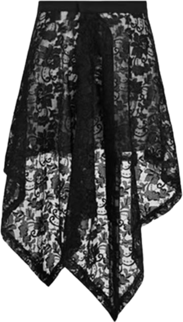 여성용 레이스 망사 시스루 언발 스커트 레이어드 치마