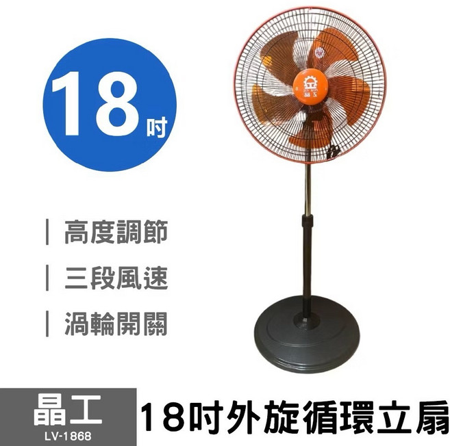 晶工 18吋超循環涼風扇 LV-1868, 一台