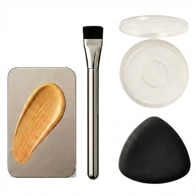 라운드데이 초밀착 믹싱 팔레트 브러쉬 퍼프 보관함 4종세트, 1개