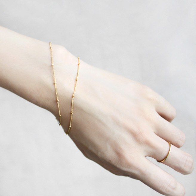 14K GF 촘촘한 볼체인 팔찌 & 발찌