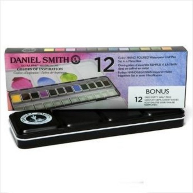 다니엘스미스 수채화 물감 인스피레이션 메탈박스 Half Pan 12색 세트