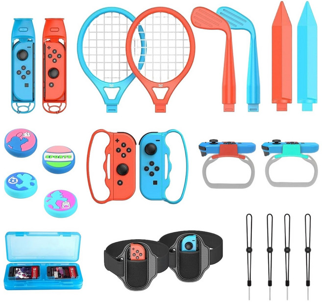 닌텐도 스위치 스포츠 악세사리 키트 + 스포츠 전용 스틱커버 4개, 1세트, NS-Sports 22 in 1