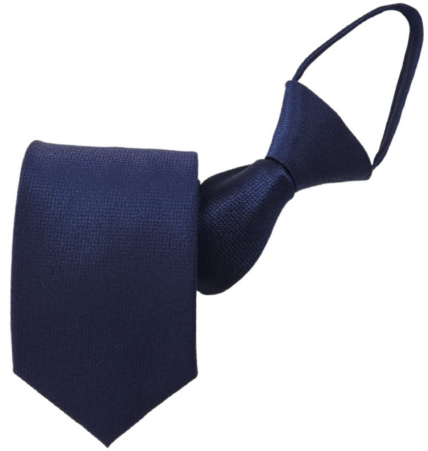 더로크 심플 솔리드 8cm 자동 지퍼 넥타이 NT212 네이비