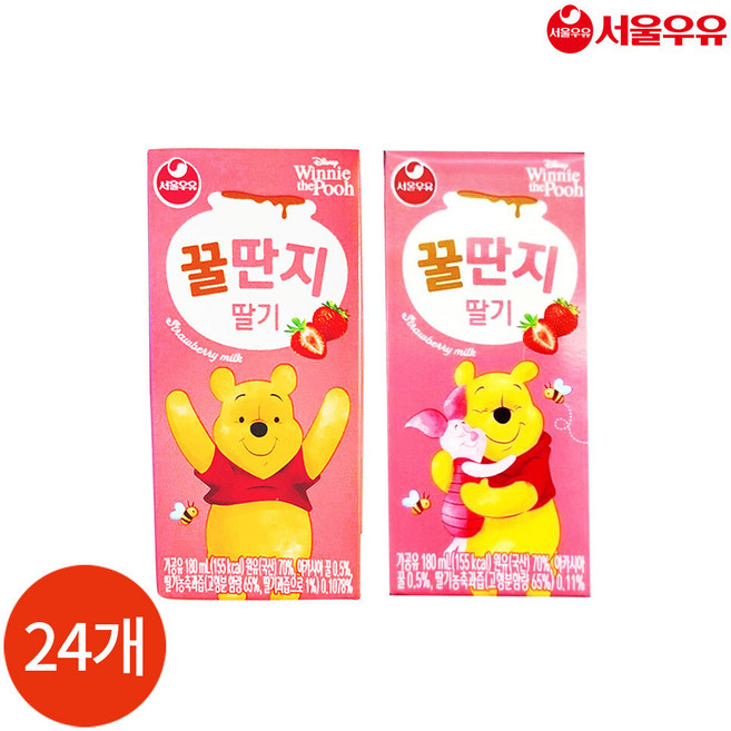 CL 서울우유 딸기 꿀단지 우유 180ml x 24개