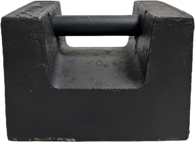 鑄鐵砝碼 實重: 20kg 重量校正專用, 1個, 方型鑄鐵砝碼 20kg