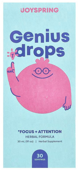 JoySpring Genius Drops 집중력 + 어텐션 30ml(1fl oz) JYS-88900, 1개