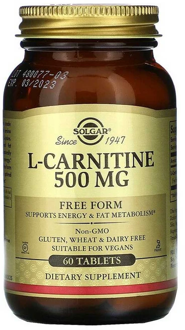 솔가 엘 카르니틴 500mg Solgar L-Carnitine 500mg 60정, 1개 - 쿠팡