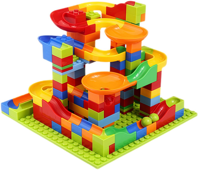 FUNNY BLOCKS 百變滑道拼裝積木玩具, 混合色, 1個