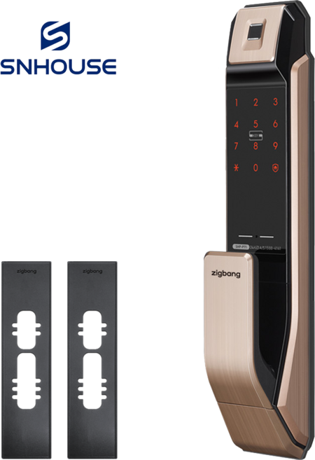 [셀프설치]직방 지문인식도어락 현관문도어락 디지털도어락 SHP-P71+고급보강판