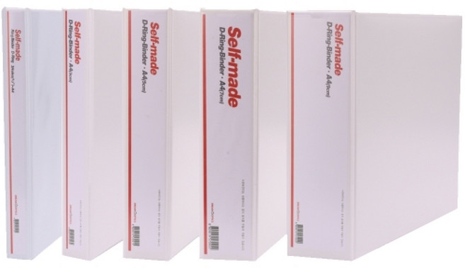 희망사무포인트 D링 바인더 5cm 라벨 3공 색상랜덤, 레드+화이트, 5개