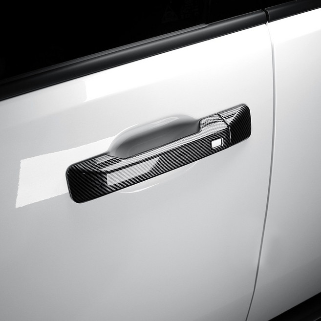 카스타 호환 디올뉴 싼타페 MX5 도어손잡이 도어컵 커버 블랙 카본 몰딩 자동차 실외 튜닝 용품 기스방지, 유광카본, 도어손잡이 5P-(터치식)