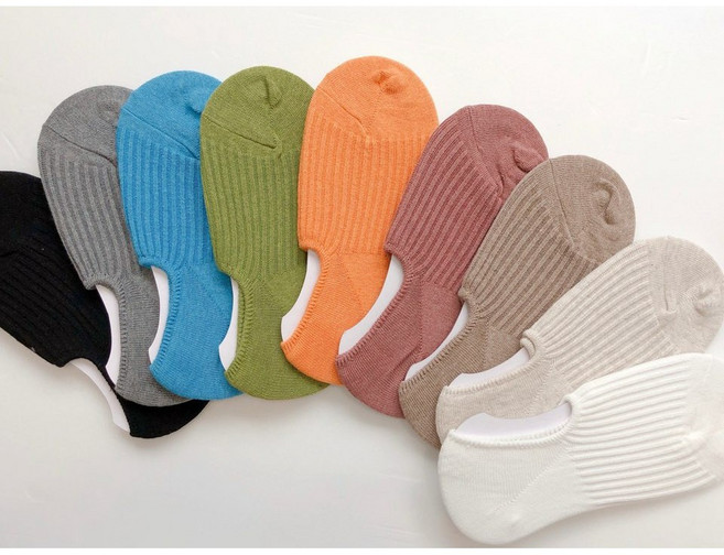 [당일발송] Ksox 5+5 여자 골지 덧신 안벗겨지는 패션 페이크 삭스 국산 케이싹