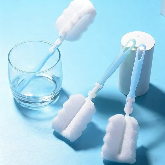 ProTap 물병 텀블러 세척솔 스펀지 브러쉬 긴 병솔, 1개, 블루