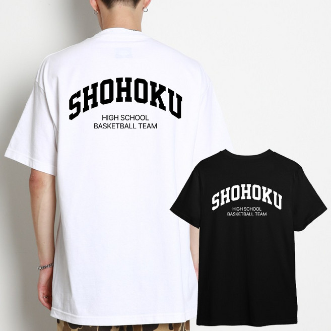 슬램덩크 쇼호쿠 반팔티 (등판만) 농구 애니메이션 프린팅 티셔츠 순면 쿨론