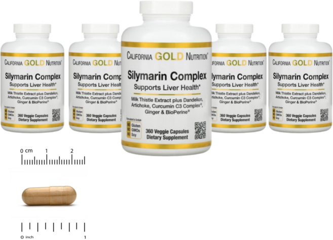 CGN 실리마린 밀크시슬 민들레 아티초크 커큐민 C3 복합물 생강 및 바이오페린 베지캡슐 360정 x 5, 5개