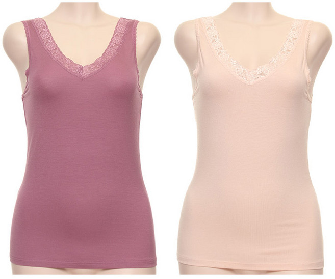 유성 2종세트 챠밍313 텐셀레이스런닝 V라인 여성용 자연텐셀소재 천연섬유 베이직 국내생산100%