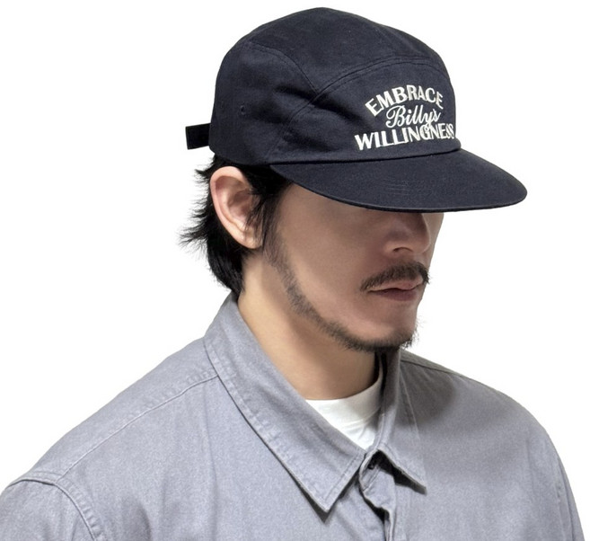 빌리스 남녀공용 빈티지 평챙 스냅백 캠프캡 5패널 스트릿 자수 모자