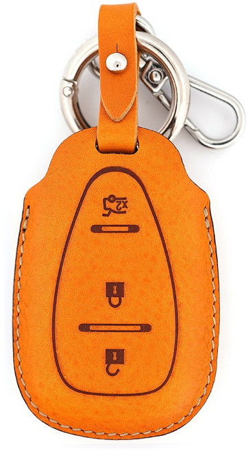 쉐보레 신형 트랙스 크로스오버 호환 스마트키가죽케이스 3버튼 PCH02, 미네르바복스 옐로우