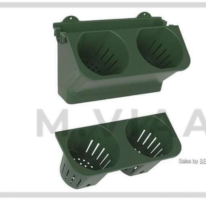 엠비아2 수직 화단용 플라스틱 2구 수경재배화분, 화이트