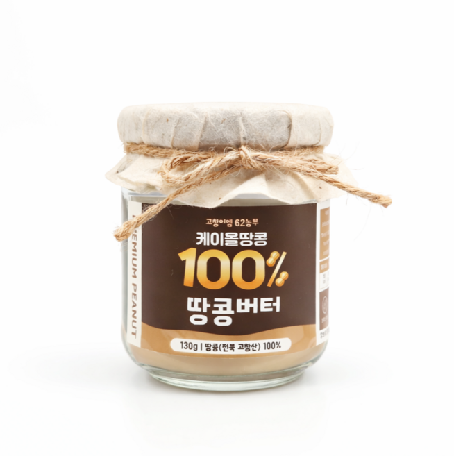 국내산 케이올 땅콩100% 무첨가 땅콩버터 피넛버터 땅콩잼, 130g, 1개