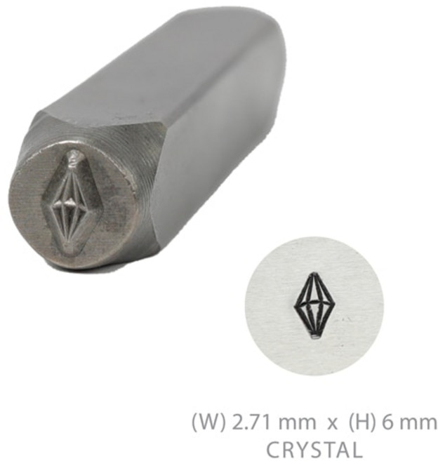 금속 스탬핑 스탬프 펀치 키트 가죽 보석 도구 1/4 (6mm), 10 Crystal