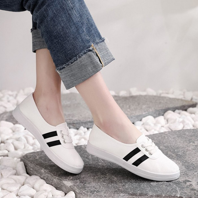 MIROSE 여성 데일리 캐주얼 캔버스화 발편한 스니커즈 단화+미니구두주걱