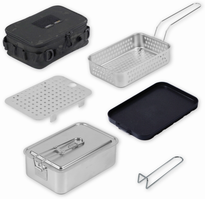 키녹스 반합 조리 패키지 세트, 블랙카모(기어백), 1세트