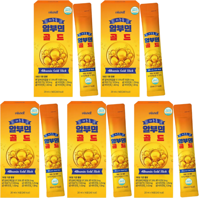 건강부록 액상 마시는 알부민 골드 스틱형 HACCP 식약처 인증, 5개, 20ml