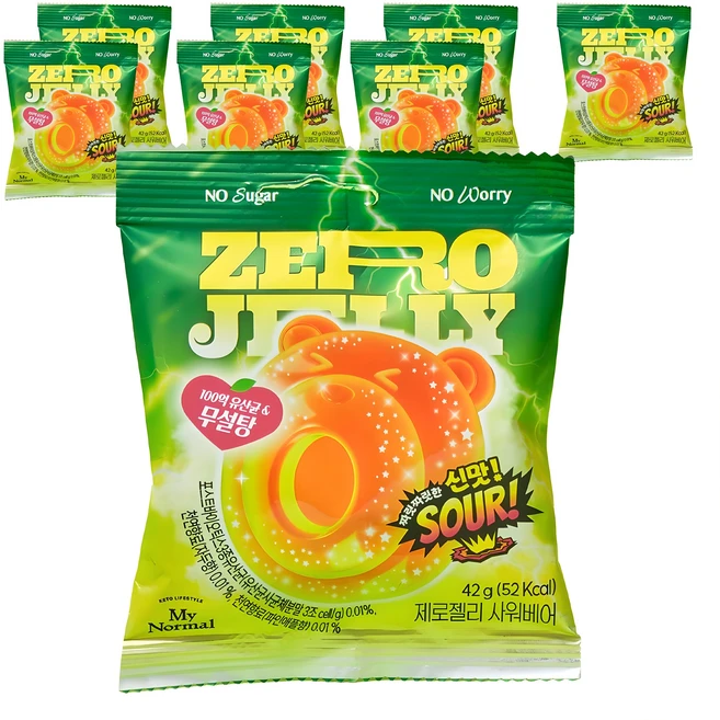 마이노멀 제로젤리 사워베어, 42g, 8개 - 쿠팡
