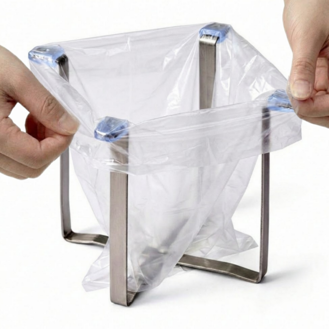 루디아셀 접이식 싱크대 음식물 거치대 스테인리스, 1개, 실버