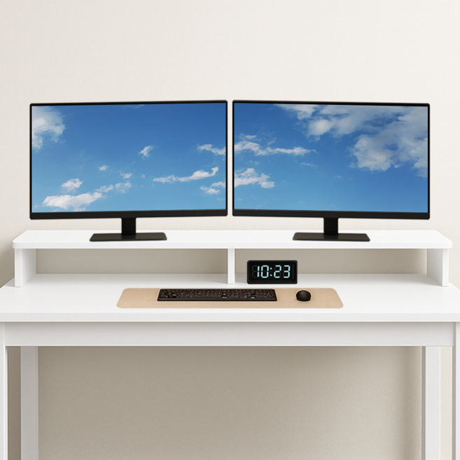 코드메인 듀얼 모니터 받침대 1200*200*100, 화이트