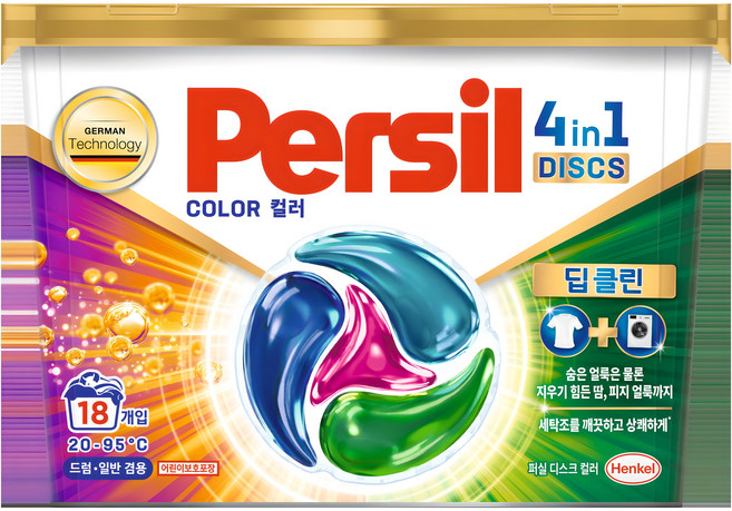 퍼실 디스크 컬러 캡슐세제, 18개입, 1개