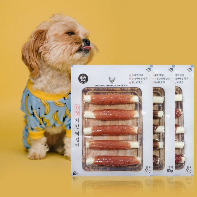 바우와우 한상떡갈비 치킨 80g 동애등에 강아지간식, 닭고기, 1개