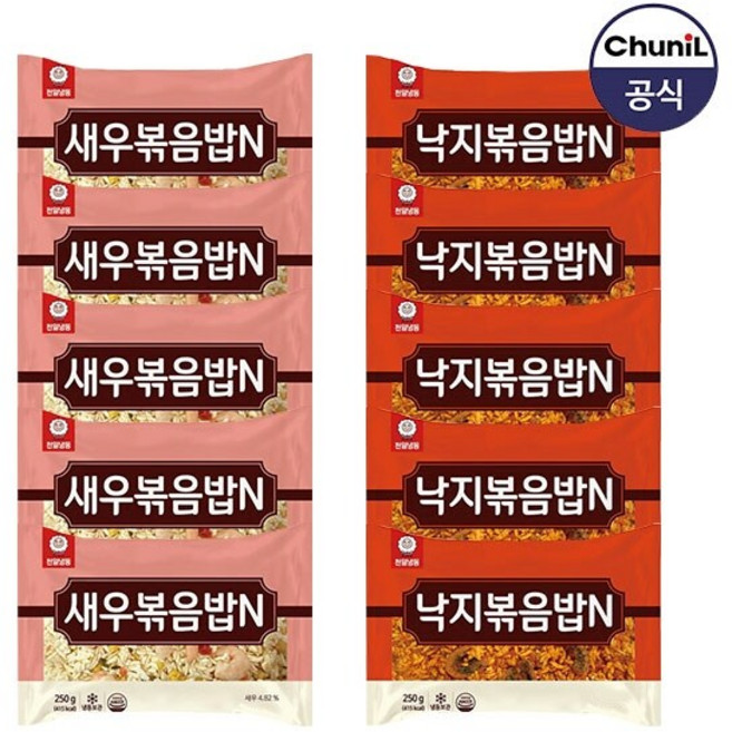 [천일식품] 새우볶음밥250g 5봉 + 낙지볶음밥250g 5봉, 1세트, 2.5kg, 1세트
