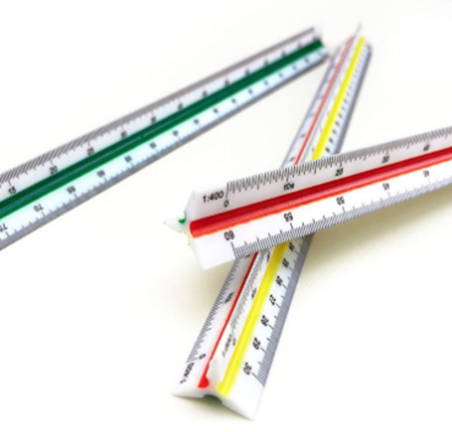 스케일자15cm 도면용자 재단 제도용 삼각자 삼각 스케일자 축적자 15cm 30cm ujd+295Ss, 15cm고배율