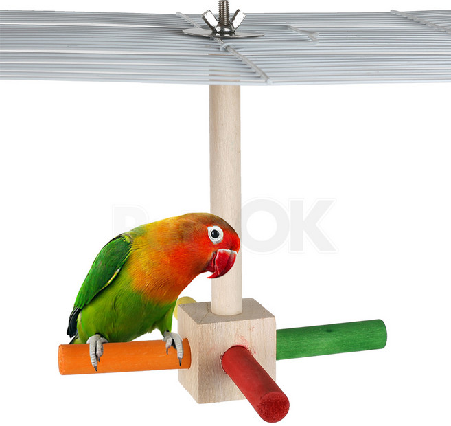 앵무새장난감 우드 사방 횃대(소형) 소형새 앵무새 잉꼬 핀치 소동물 횟대, 1개