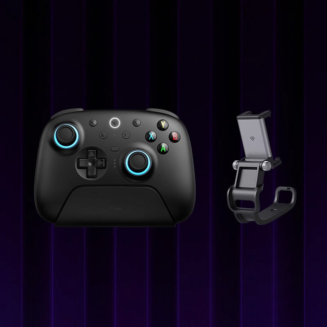 [Triton] 8bitdo 팔비또 얼티메이트2 무선 게임패드 컨트롤러 Ultimate2 PC버전 2세대 충전독포함, 1개, 블랙+조절식 거치대