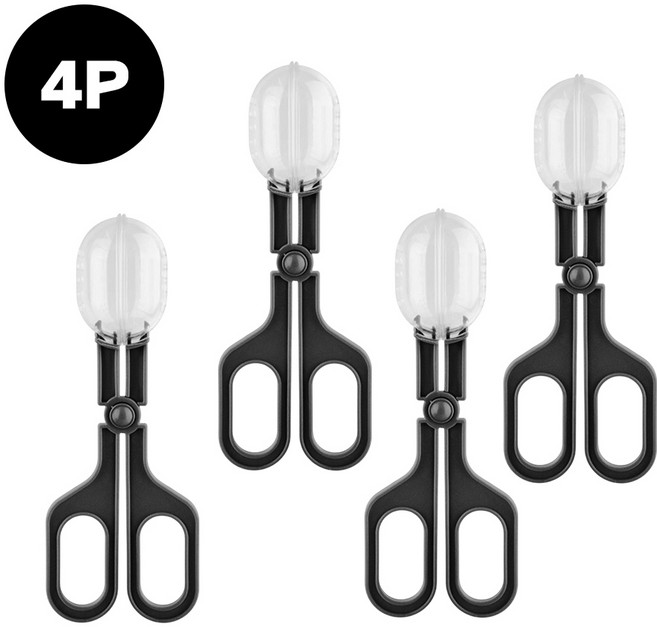 (당일발송) 이지유 채집 집게 가위 어린이 곤충잡기 웜집게 관찰 선물, 4개, 블랙