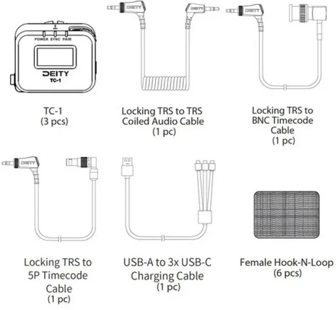 DEITY TC-1 무선 타임 코드 박스 생성기 비디오 녹화 용 마이크 Living Streaming APP 제어, 01 TC-1 3kit