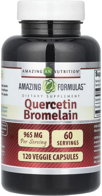 어메이징뉴트리션 퀘르세틴 브로멜라인 120 베지캡슐, 2개, 120정 - 쿠팡