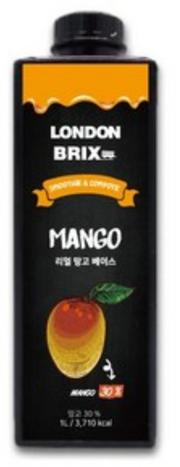 런던브릭스 블랙라벨 리얼 망고 베이스 농축액, 1L, 1개