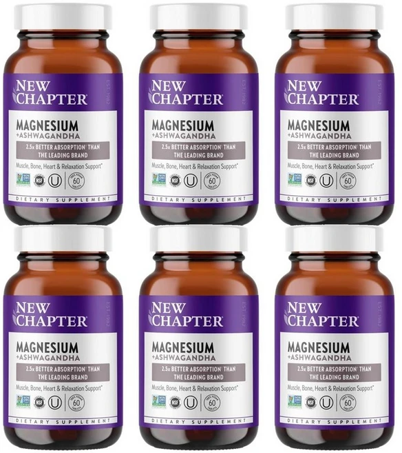 뉴챕터 마그네슘 + 아슈와간다, 6개, 60정 - 쿠팡