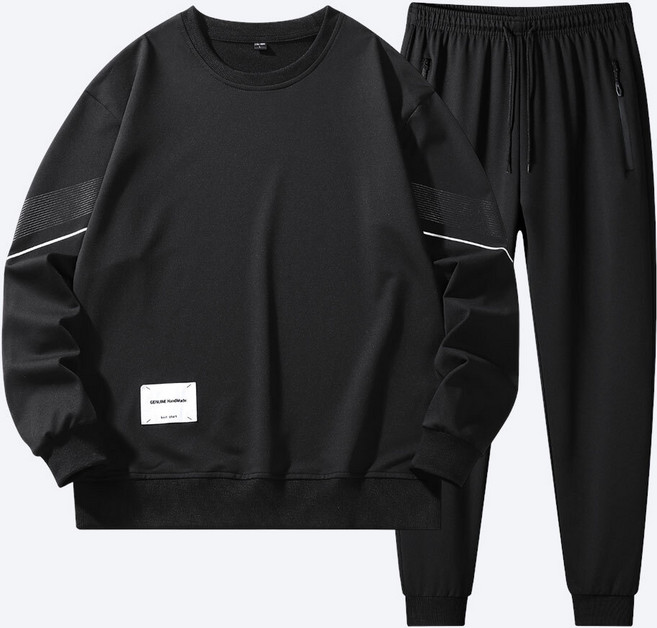 에치케이 라인 포인트 맨투맨 조거 팬츠 세트 심플 운동복 캐주얼룩