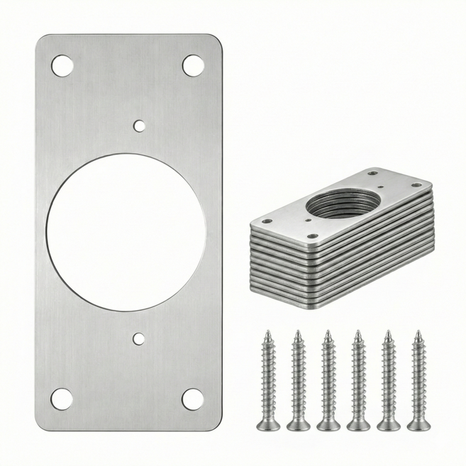 스테인리스 힌지 보강판 35mm 경첩 수리판 싱크대 문짝 보수 플레이트 경첩보강철판 A형, 12개