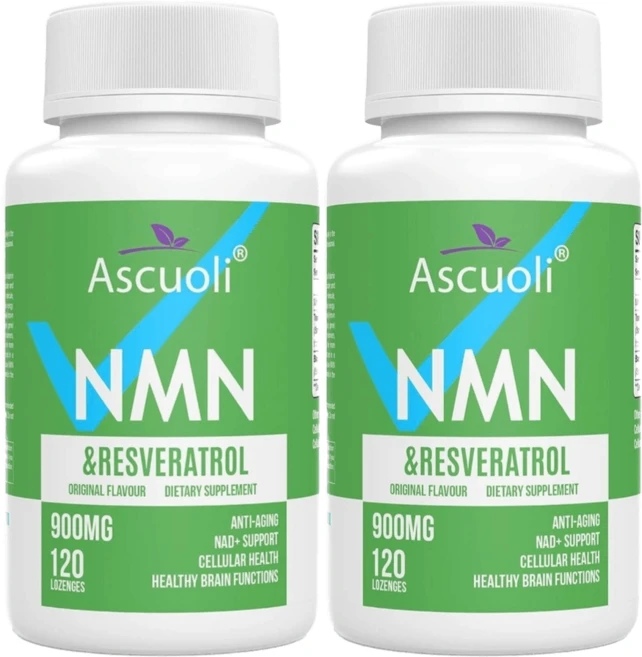Ascuoli NMN 아스쿠올리 엔엠엔 NMN 트렌스 레스베라트롤 900mg, 2병, 2개, 120정 - 쿠팡